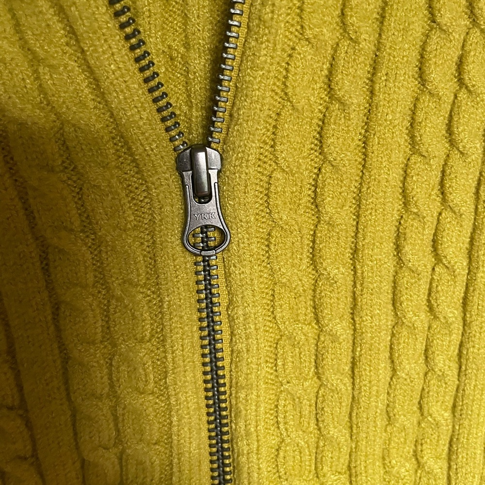 Free People Eliza Cable Knit Sweater In Chartreuse Size XS - Picture 3 of 4